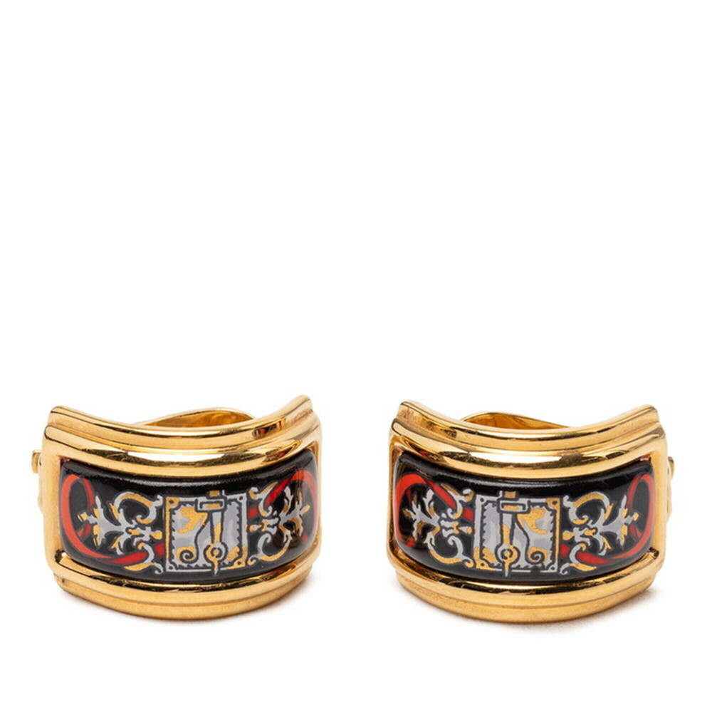 HERMES Black Earrings